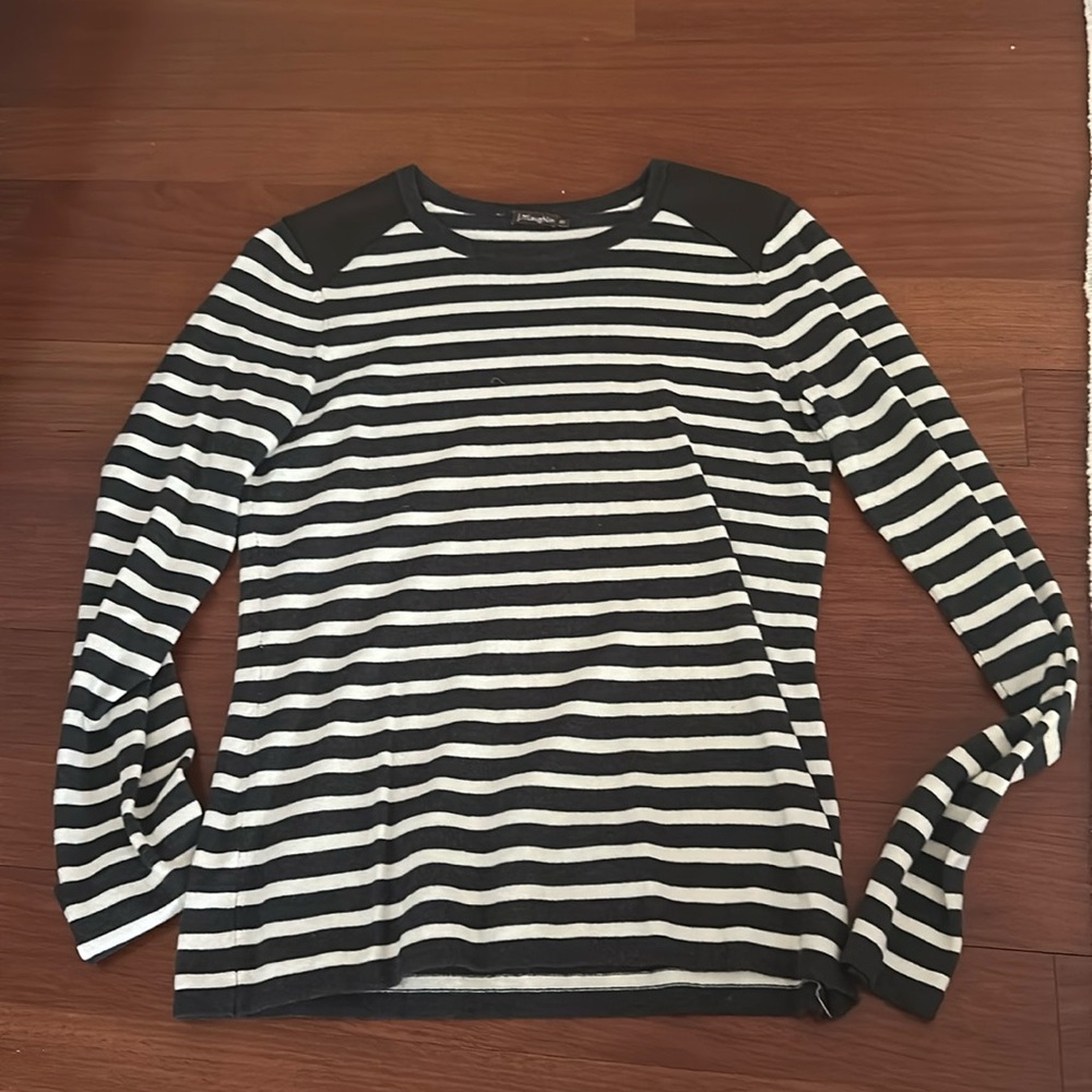 J. McLaughlin black and the white striped sweater